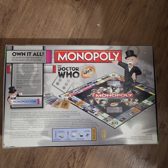 Doctor Who Monopoly Board Game - Gold, Silver, Black - Picture 2 of 2